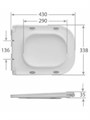 Сидение с крышкой (дюропласт) SQUARE (для AQ4411, AQ4421, AQ4451), SoftClose, QuickRelease, белая AQ4001-00