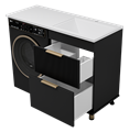 ENFIDA - 60 Тумба напольная 2 ящ. под стир. машину, черная мат. эмаль ENF-07060-022Я
