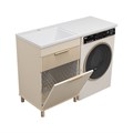ENFIDA - 60 Тумба напольная 1 ящ. под стир. машину, бежевая мат. эмаль с Б/К ENF-07060-031Я