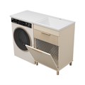 ENFIDA - 60 Тумба напольная 1 ящ. под стир. машину, бежевая мат. эмаль с Б/К ENF-07060-031Я