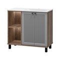 LUMUS - 90 Тумба напольная 2 дв.с нишей мат. эмаль, правая + раковина УТ000025490