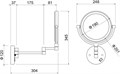 зеркало косметическое настенное с подсветкой 5х, матовый черный AQ4912MB