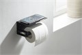 ЛИБРА бумагодержатель с полкой, матовый черный AQ4929MB