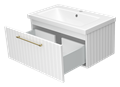 ALICANTE - 80 Тумба подвесная с 1 ящ. белый + раковина УТ000015977