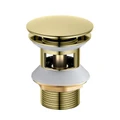 сливной набор для раковины Push-open с переливом, крышка круглая, полир. золото AQ6002PG