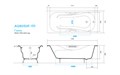 ГАММА ванна чугунная эмалированная 1500x750 в комплекте с 4-мя ножками AQ8050F-00