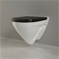 ATTICA COLOR BLACK Подвесной унитаз c сиденьем из дюропласта, системой soft close, clip up WC.WH/Attica/DM/BLK.G/S1