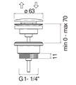 сливное устройство (push-open), красное золото AV00110/11RCP