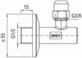 угловой переходник c фильтром и запорным клапаном AV00121CR