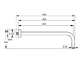 B9445XG IDEALRAIN Настенный держатель верхнего душа 400 мм, металлический, с металлической накладкой B9445XG