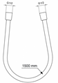 BE150AA IDEALFLEX Шланг для душа 1500 мм, подсоединение G1/2", устойчивость к давлению до 5 атм, про BE150AA