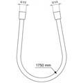 BE175XG IDEALFLEX Шланг для душа 1700 мм, подсоединение G1/2", устойчивость к давлению до 5 атм, прочность до 50 кг, легкоочищаемый BE175XG