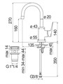 BLUES смеситель для раковины BS101338/2CR