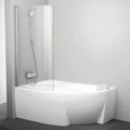 Шторка для ванны CVSK1 ROSA 140/150 L блестящая+транспарент 7QLM0C00Y1