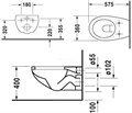 Комплект 2547090000 Унитаз подвесной Colomba 360 x 575 mm + 0064190096 DURAPLUS Сиденье Soft Close DURAPLUS