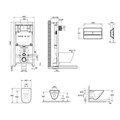 Унитаз c инсталляцией Jacob Delafon Modern Life, сиденье тонкое микролифт, клавиша хром (E29025+E4316+E77168+E77725) E21776RU-00