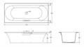 E6D900-0 VOLUTE Ванна чугунная 180x80 см с антискользящим покрытием, без отверстий для ручек, без ножек, белая E6D900-0