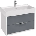 EB1667-J5-J54 VIVIENNE Тумба подвесная для раковины 80 см, к. белый блестящий, ф. серый матовый EB1667-J5-J54