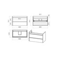BALATON - 90 Тумба подвесная с 2 ящ., белый + раковина УТ000014505