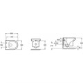 EDX114RU-00 ELITE Rimless Унитаз подвесной безободковый в комплекте с тонким сиденьем, креплениями, розовая упаковка, белый EDX114RU-00