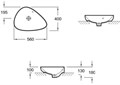 EVI102-00 NOUVELLE V Накладная раковина-чаша, 56х40 см, белая EVI102-00