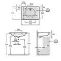 Раковина из огнеупорной керамики Jacob Delafon Odeon Rive Gauche EXAX112-Z-00, 70 см, белая EXAX112-Z-00