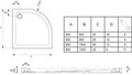 FLIGHT  Акриловый душевой поддон, полукруглый 80x80x4 см, Белый E62443-00