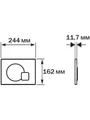 KDI-0000070(QC-1) Панель смыва Оружейная сталь матовая (клавиши круг/квадрат), 162*244 мм KDI-0000070
