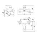"PRAMEN" Смеситель для ванны с коротким изливом, хром LM3314C