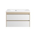 BALATON - 90 Тумба подвесная с 2 ящ., комб. бежев. + раковина УТ000023725