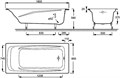 E2904-S-00 REPOS Baнна чугунная 180 x 85 cм без антискользящего покрытия, без отверстий для ручек, без ножек, белая E2904-S-00