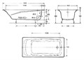E2904-00 REPOS Ванна чугунная 180x85 см с антискользящим покрытием, без отверстий для ручек, без ножек, белая E2904-00
