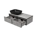 STONE - 100 Тумба подвесная 2 ящ. бетон (Стоун) + раковина УТ000014722