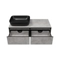 STONE - 100 Тумба подвесная 2 ящ. бетон (Стоун) + раковина УТ000014722