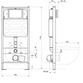 Set AQUATEK ЕВРОПА (рама AQUATEK Standard INS-0000012+звукоизоляционная прокладка+унитаз ЕВРОПА AQ1106-00+тонкое сиденье с механизмом плавного закрыва Set AQUATEK ЕВРОПА New cm