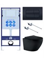 (рама AQUATEK Standard INS-0000012+KKI-0000001+KDI-0000049+унитаз ЕВРОПА AQ1901-MB с тонким сиденьем soft-close) SET AQUATEK ЕВРОПА MB-049 4в1