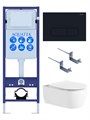 (рама AQUATEK INS-0000017+крепление KKI-0000002 +кнопка KDI-0000017 + унитаз AQ1106L-00+тонкое сиденье с механиз) Set AQUATEK ЕВРОПА New-017 4в1