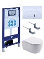 (рама AQUATEK INS-0000025 +крепление KKI-0000002 +кнопка KDI-0000042 +унитаз AQ1106L-00 +тонкое сиденье с механиз) SET AQUATEK ЕВРОПА New-042 4в1