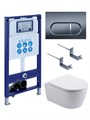 (рама AQUATEK INS-0000025 +крепление KKI-0000002 +кнопка KDI-0000050 +унитаз AQ1106L-00 +тонкое сиденье с механиз) SET AQUATEK ЕВРОПА New-050 4в1