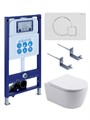 (рама AQUATEK INS-0000025 +крепление KKI-0000002 +кнопка KDI-0000066 +унитаз AQ1106L-00 +тонкое сиденье с механиз) SET AQUATEK ЕВРОПА New-066 4в1