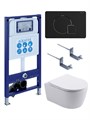 (рама AQUATEK INS-0000025 +крепление KKI-0000002 +кнопка KDI-0000069 +унитаз AQ1106L-00 +тонкое сиденье с механиз) SET AQUATEK ЕВРОПА New-069 4в1