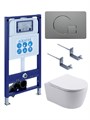 (рама AQUATEK INS-0000025 +крепление KKI-0000002 +кнопка KDI-0000070 +унитаз AQ1106L-00 +тонкое сиденье с механиз) SET AQUATEK ЕВРОПА New-070 4в1