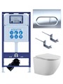 (рама AQUATEK INS-0000025 +крепление KKI-0000002 +кнопка KDI-0000043 +унитаз AQ1901-00 +тонкое сиденье sc) SET AQUATEK ЕВРОПА-043 4в1