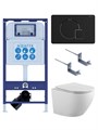 (рама AQUATEK INS-0000025 +крепление KKI-0000002 +кнопка KDI-0000069 +унитаз AQ1901-00 +тонкое сиденье sc) SET AQUATEK ЕВРОПА-069 4в1