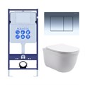 Set AQUATEK КЛАССИК (рама AQUATEK Standard INS-0000012 с звукоиз.прокладкой+крепеж KKI-0000002+кнопкаKDI-0000010+унитаз КЛАССИК AQ1111-00 с крышкой SET AQUATEK КЛАССИК-010 4в1