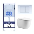Set AQUATEK КЛАССИК cm (рама AQUATEK Standard INS-0000012 с звукоиз.прокладкой+крепеж KKI-0000002+кнопкаKDI-0000009+унитаз КЛАССИК AQ1112-00 с крышкой SET AQUATEK КЛАССИК cm-009 4в1