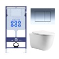 Set AQUATEK КЛАССИК cm (рама AQUATEK Standard INS-0000012 с звукоиз.прокладкой+крепеж KKI-0000002+кнопкаKDI-0000010+унитаз КЛАССИК AQ1112-00 с крышкой SET AQUATEK КЛАССИК cm-010 4в1