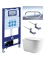 (рама AQUATEK INS-0000025 +крепление KKI-0000002 +кнопка KDI-0000043 +унитаз AQ1112-00 +тонкое сиденье с механиз) SET AQUATEK КЛАССИК cm-043 4в1
