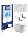 (рама AQUATEK INS-0000025 +крепление KKI-0000002 +кнопка KDI-0000066 +унитаз AQ1112-00 +тонкое сиденье с механиз) SET AQUATEK КЛАССИК cm-066 4в1