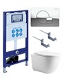 (рама AQUATEK INS-0000025 +крепление KKI-0000002 +кнопка KDI-0000067 +унитаз AQ1112-00 +тонкое сиденье с механиз) SET AQUATEK КЛАССИК cm-067 4в1